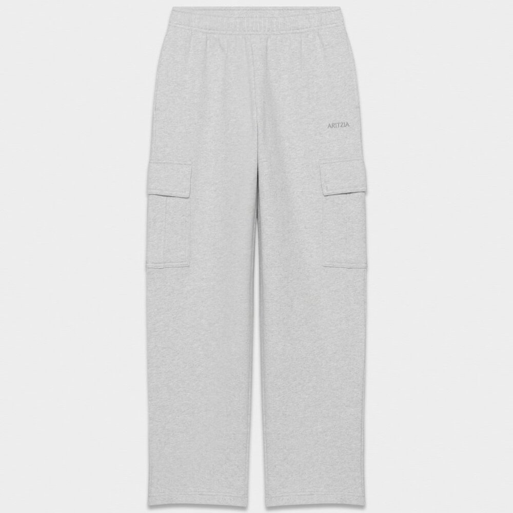 Aritzia Cozy Sweatfleece Mega Cargo Sweatpant, XXS Short, Heather Chrome